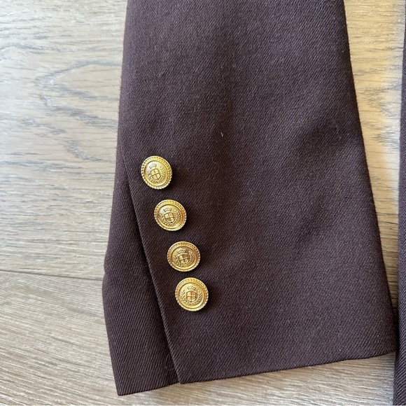Vintage Talbots 100% Wool Brown Blazer Jacket Sz 6 - Picture 2 of 6